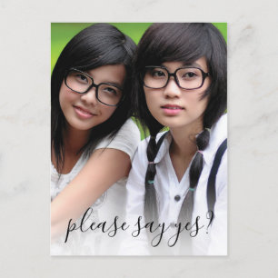 Cartão Postal De Convite Foto Elegante Você Será Minha Porta-Voz