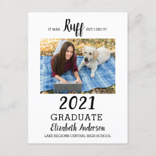 Cartão Postal De Convite Foto Engraçada Foi Da Classe Ruff De Graduação 202