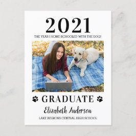 Cartão Postal De Convite Foto Engraçada, Graduação 2021, de Cães na Escola