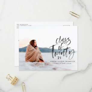 Cartão Postal De Convite fotografia de formando invita por tipografia moder