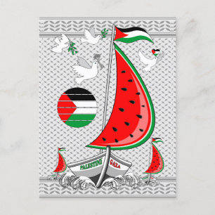 Cartão Postal De Convite Freedom Global Sumud Flotilla Boats para Gaza