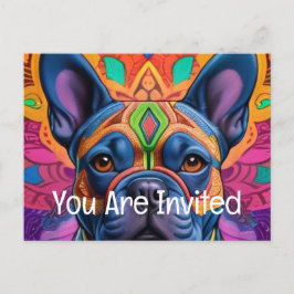 Cartão Postal De Convite Frenchie Fun