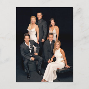 Cartão Postal De Convite FRIENDS™ Grupo em Trajes Formais Preto e Branco