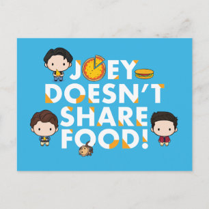 Cartão Postal De Convite FRIENDS™ Joey Não Divide Comida Chibi