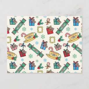 Cartão Postal De Convite FRIENDS™   Padrão de Ícone de Natal