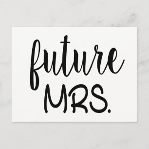 Cartão Postal De Convite Futuro Casamento Branco Negro da Sra. Chá de panel