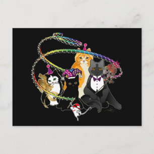Cartão Postal De Convite Gatos do Partido