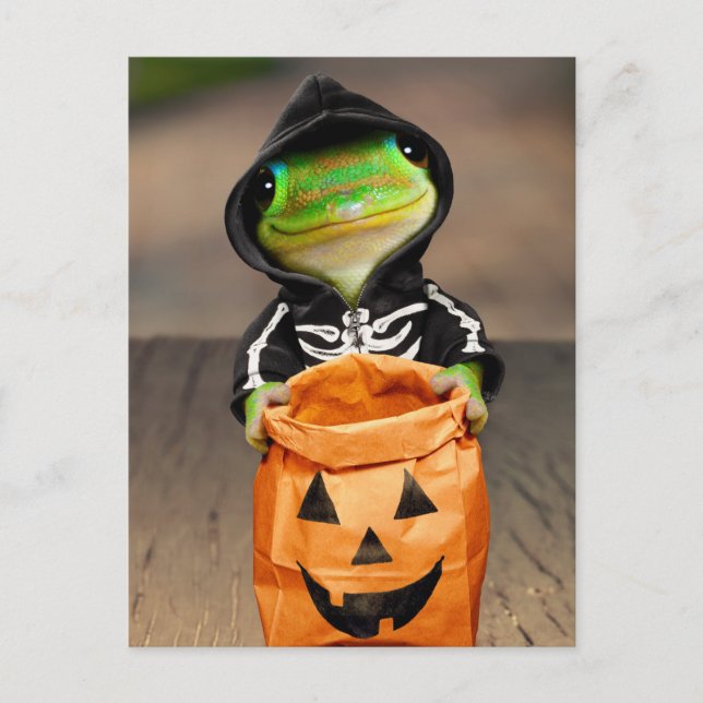 Cartão Postal De Convite Gecko Skeleton (Frente)