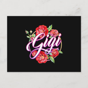 Cartão Postal De Convite Gigi floral Mulheres Gigi Avó Dia das Mães