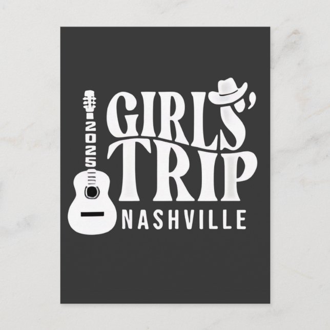 Cartão Postal De Convite Girls Trip Nashville 2025 Vacation Summer (Frente)