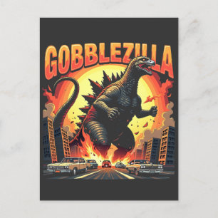 Cartão Postal De Convite Gobblezilla Peru Turquia De Ação De Graças Gobble