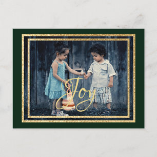 Cartão Postal De Convite Golds/Reds de Natal/Tintas Verdes