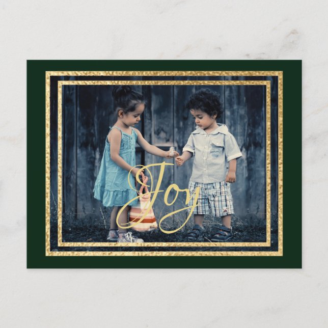 Cartão Postal De Convite Golds/Reds de Natal/Tintas Verdes (Frente)