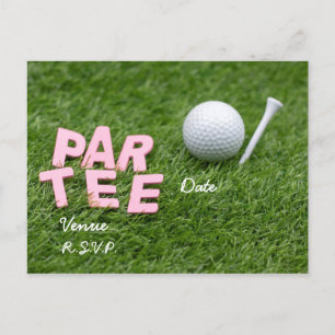Cartão Postal De Convite Golf Par Tee está verde