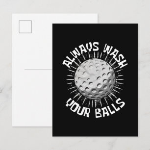 Cartão Postal De Convite Golfe engraçado