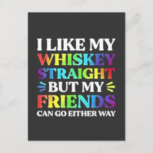 Cartão Postal De Convite Gosto do meu Hetero Whiskey, mas dos meus amigos L