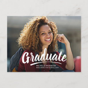 Cartão Postal De Convite Graduação - Escovo Branco - Festa 2 Lado