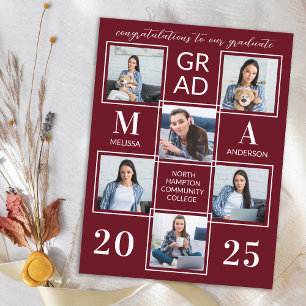 Cartão Postal De Convite Graduação - Formando 6 do Monograma Personalizado