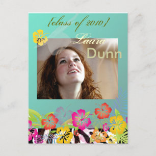 Cartão Postal De Convite Graduações de Luau, fotografias, postais/cor seca