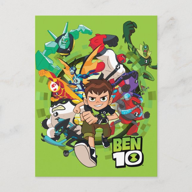 Cartão Postal De Convite Gráfico de Corrente de Alienígena Ben 10 (Frente)