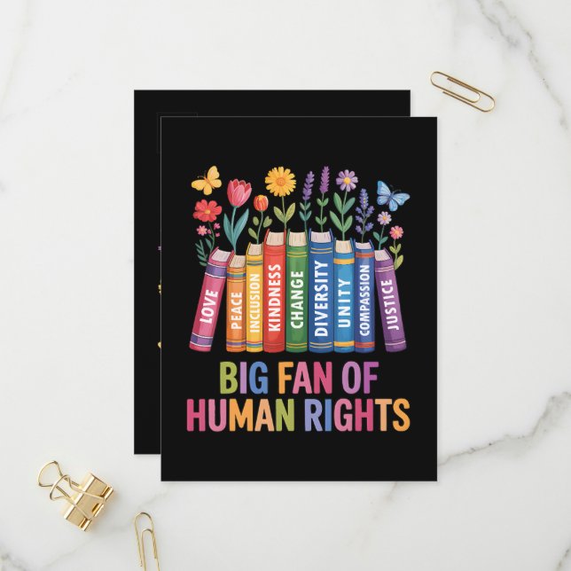 Cartão Postal De Convite Grande Fã dos Direitos Humanos  (Frente/Verso In Situ)