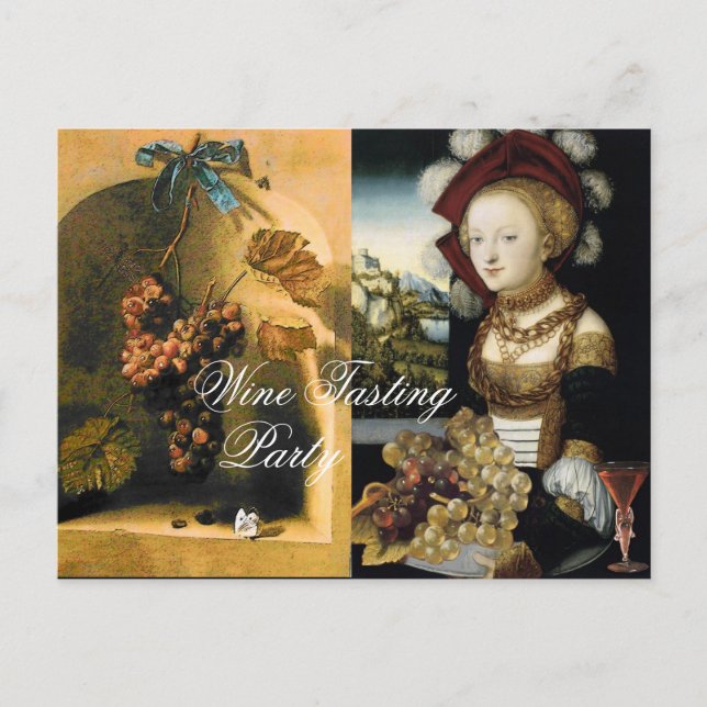 CARTÃO POSTAL DE CONVITE GRAPAS ANTIQUAS VINHARRADAS E PROVANDO DE VINHOS (Frente)