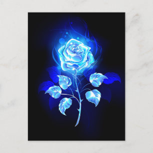 Cartão Postal De Convite Gravação de Rosa Azul