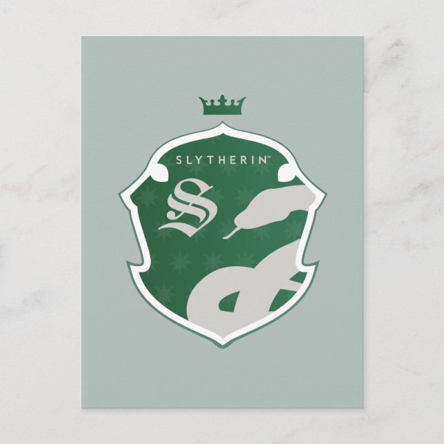 Cartão Postal De Convite Green SLYTHERIN™ - Crest coroado (Frente)