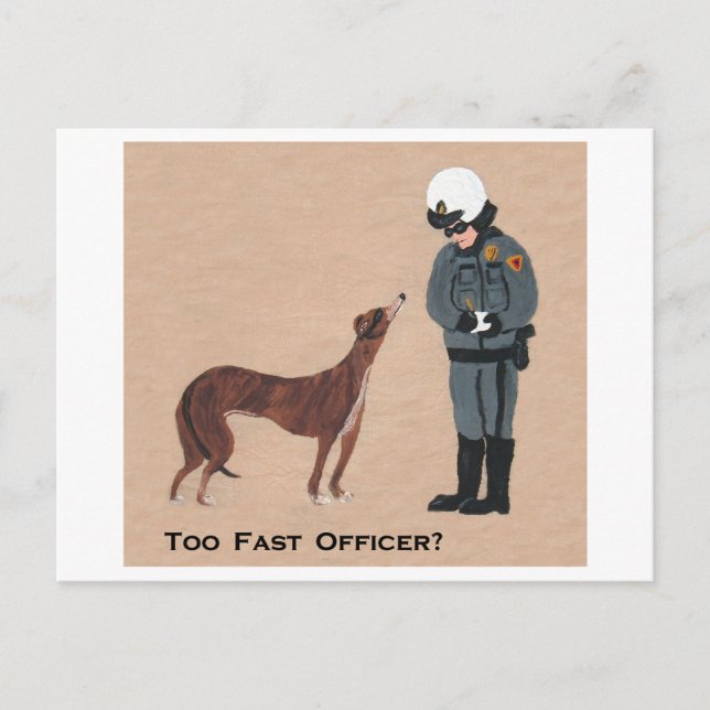 Cartão Postal De Convite Greyhound getting a Speeding Ticket (Frente)