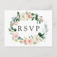 Grinalda Floral Rosa de Primavera Postcard de RSVP
