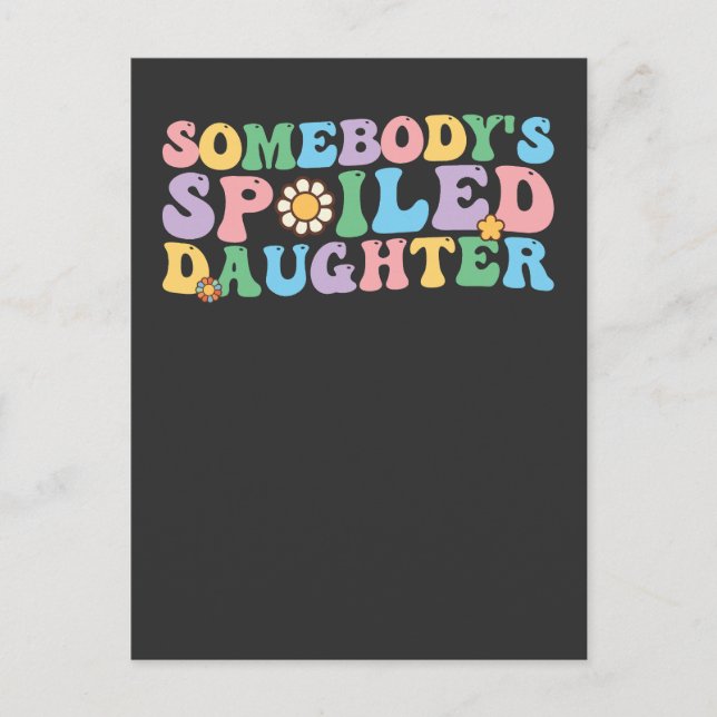 Cartão Postal De Convite Groovy Retro A Filha Mimada de Alguém (Frente)