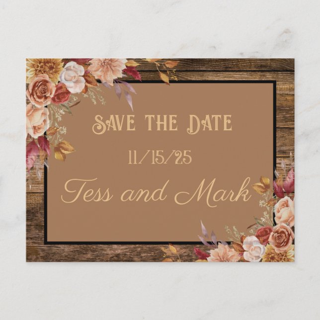 Cartão Postal De Convite Guardar a Data Personalizada (Frente)