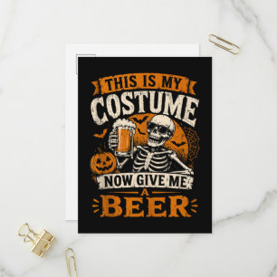 Cartão Postal De Convite Halloween Agora Me Dê Uma Cerveja Engraçado
