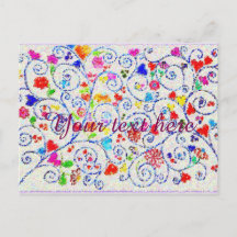 Hand Drawn Colorful Floral Swirl Pattern