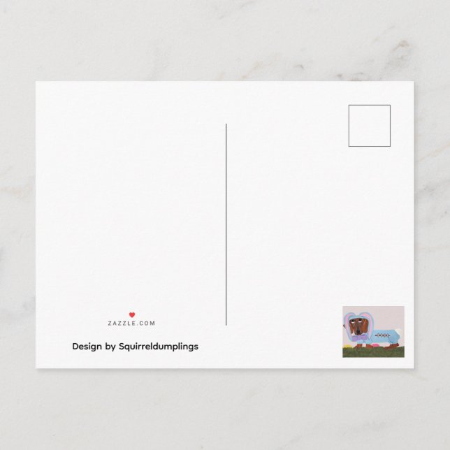 Cartão Postal De Convite Happy Easter Dachshund Easter Bunny card (Verso)
