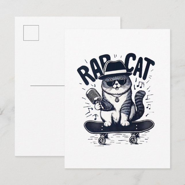 Cartão Postal De Convite Harmonia do Rap Cat (Frente/Verso)