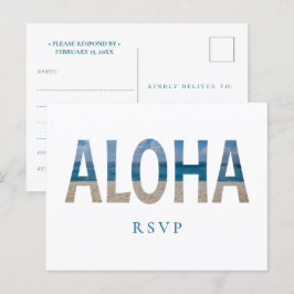 Cartão Postal De Convite Hawaii Beach Wedding Aloha Foto RSVP