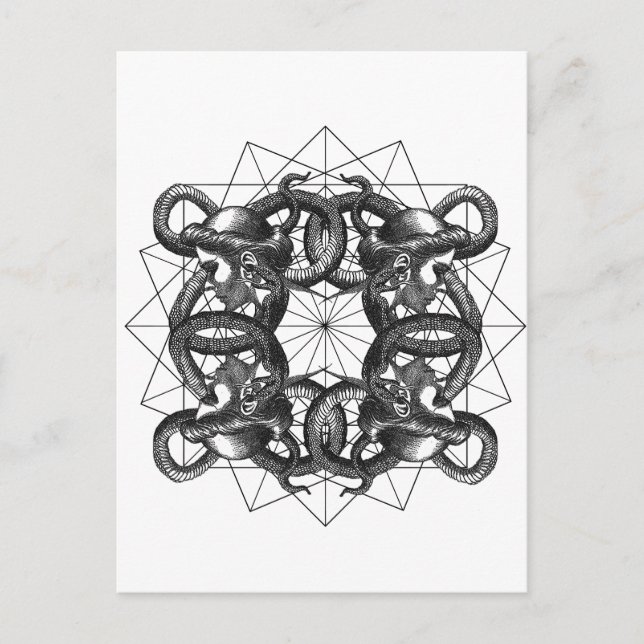 Cartão Postal De Convite Hermetica Moderna - Medusa Intergêmea (Frente)