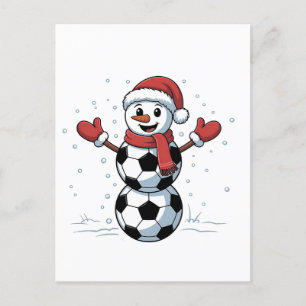 Cartão Postal De Convite Homem de Neve Futebol Natal Papai Noel Beisebol Es
