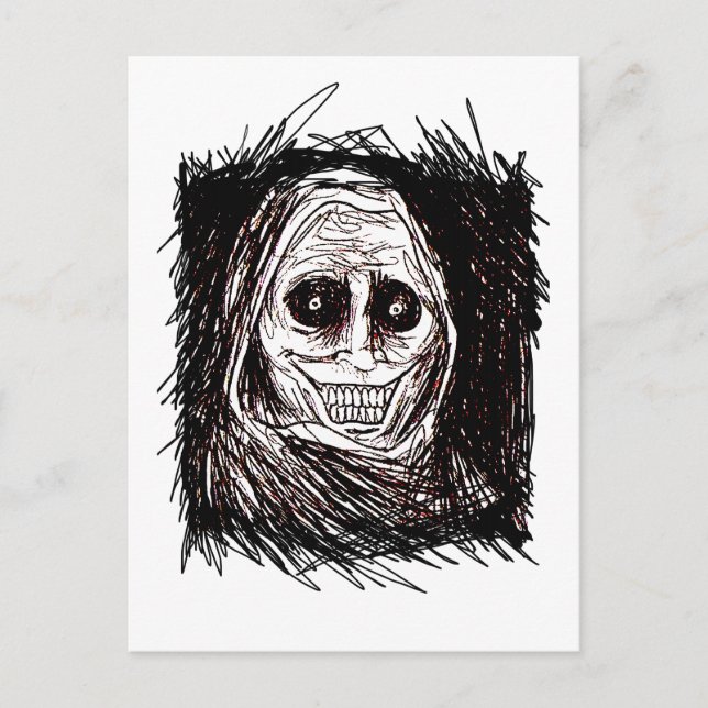 Cartão Postal De Convite Horrorizante convidado de casa, nunca sozinho, sem (Frente)