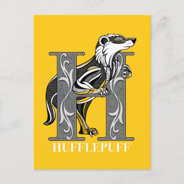 Cartão Postal De Convite HUFFLEPUFF™ Crosshatch Emblem (Frente)