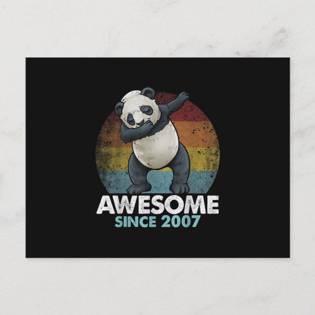 Cartão Postal De Convite Incrível Desde O Aniversário De Dabbing Panda 13 (Frente)
