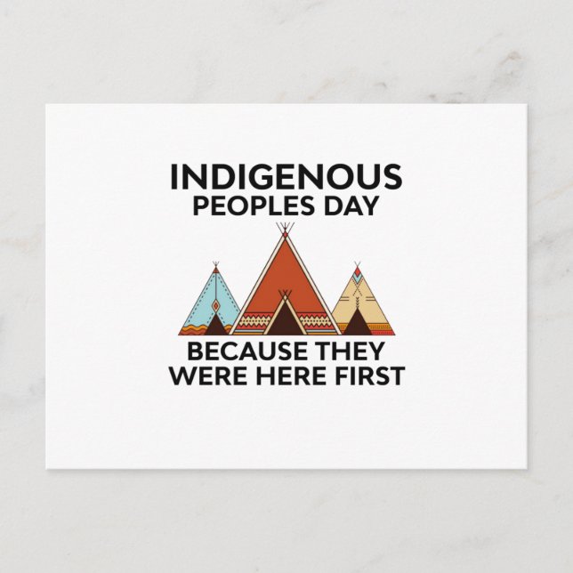 Cartão Postal De Convite Indigenous Peoples Day They Were Here First Native (Frente)