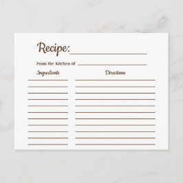 Cartão Postal De Convite Inserir Chá do Cartão de Receita de Vintagem do Pa