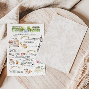 Cartão Postal De Convite Itinerário do Fim de Semana da Bachelorette  Sava