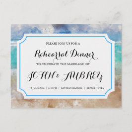 Cartão Postal De Convite Janto de ensaio para a praia ou o casamento tropic