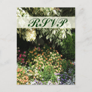 Cartão Postal De Convite Jardim de flores RSVP