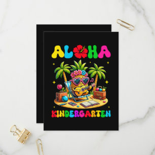 Cartão Postal De Convite Jardim de Infância Aloha Abacaxi Havaí Volta às Au