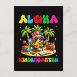 Cartão Postal De Convite Jardim de Infância Aloha Abacaxi Havaí Volta às Au