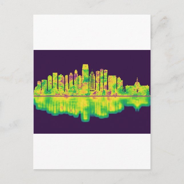 Cartão Postal De Convite Jersey City New Jersey Skyline (Frente)